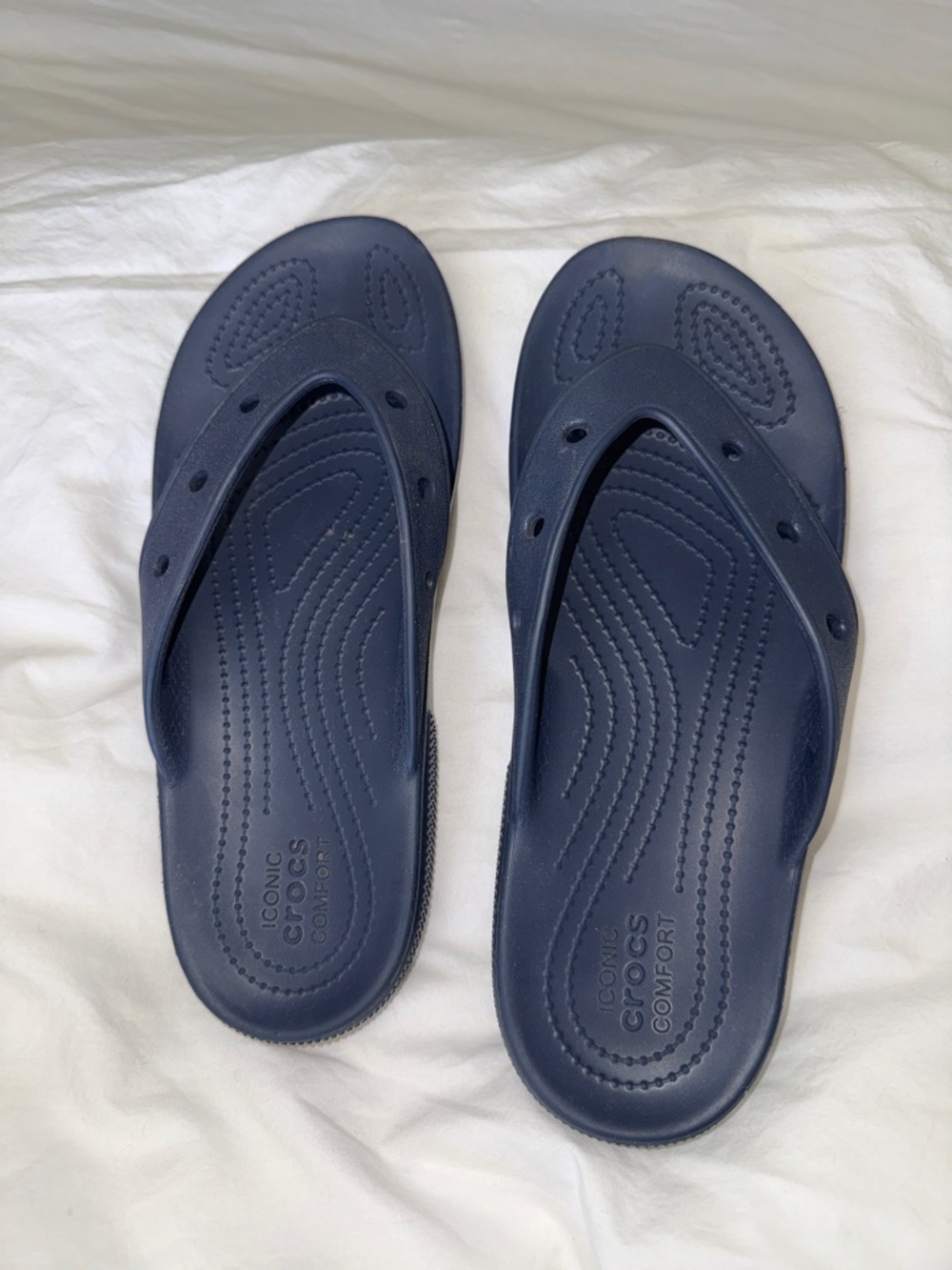 Crocs Classic Navy Foam Flip Flops